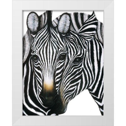 Zebra I White Modern Wood Framed Art Print by Unknown