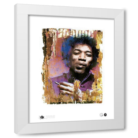 Jimi Voodoo White Modern Wood Framed Art Print by Frontline