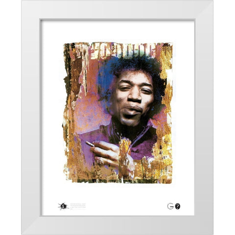 Jimi Voodoo White Modern Wood Framed Art Print by Frontline
