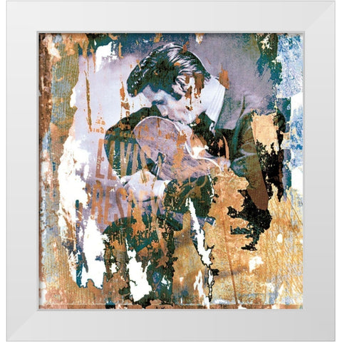 Elvis Kiss White Modern Wood Framed Art Print by Unknown