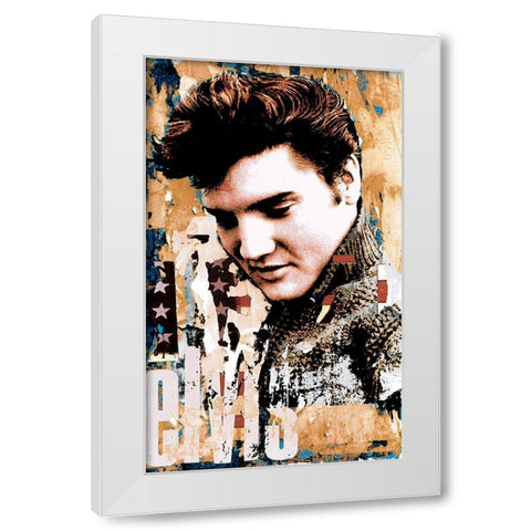 Elvis Slick White Modern Wood Framed Art Print by Unknown