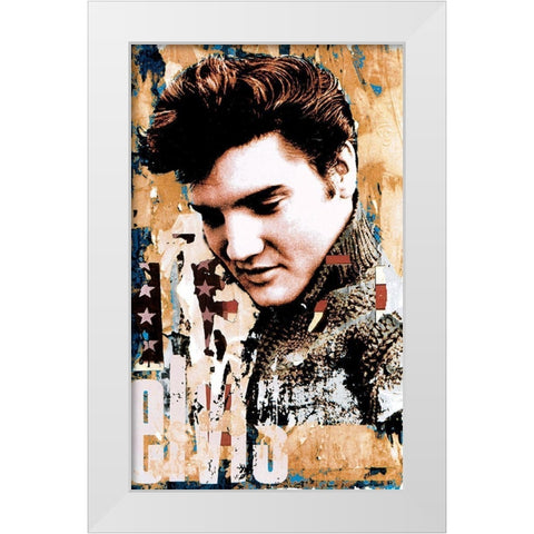Elvis Slick White Modern Wood Framed Art Print by Unknown