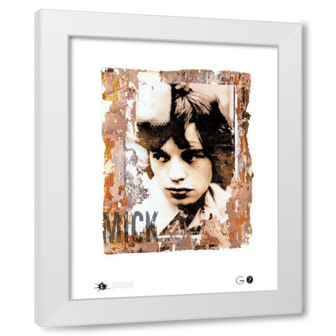 Mick and Mike White Modern Wood Framed Art Print by Frontline