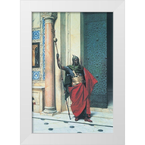 Guard White Modern Wood Framed Art Print by Unknown