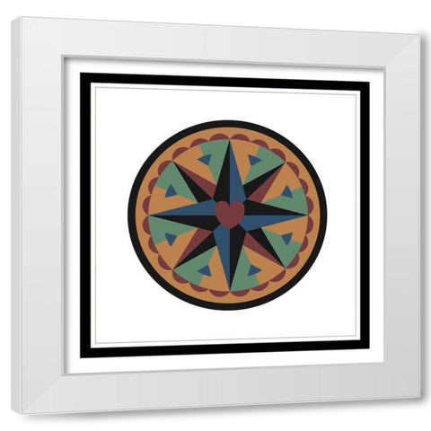 Hex Heart White Modern Wood Framed Art Print by Unknown