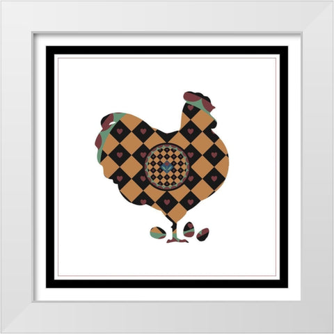 Hex Hen White Modern Wood Framed Art Print by Unknown