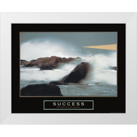 Success - Lighthouse White Modern Wood Framed Art Print by Frontline