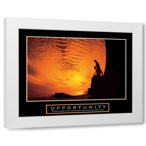 Dusk - Opportunity White Modern Wood Framed Art Print by Unknown