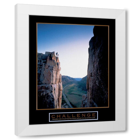 Climber - Challenge White Modern Wood Framed Art Print by Unknown