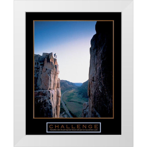 Climber - Challenge White Modern Wood Framed Art Print by Unknown