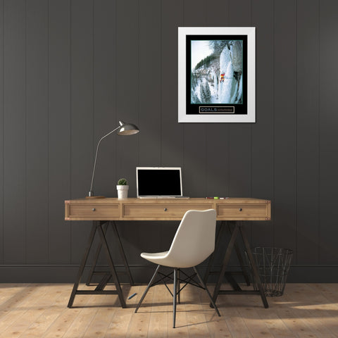 Ice Climber - Goals White Modern Wood Framed Art Print by Unknown