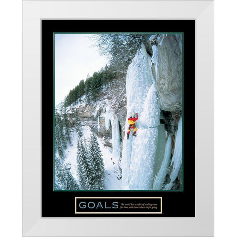 Ice Climber - Goals White Modern Wood Framed Art Print by Unknown