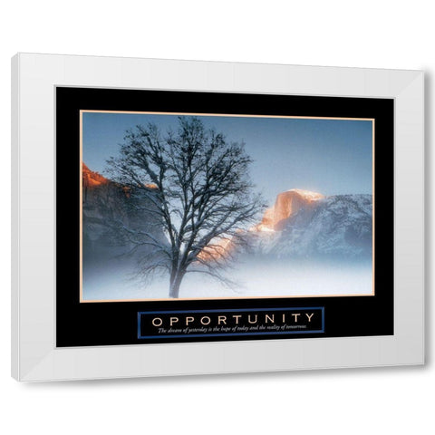 Tree - Opportunity White Modern Wood Framed Art Print by Unknown