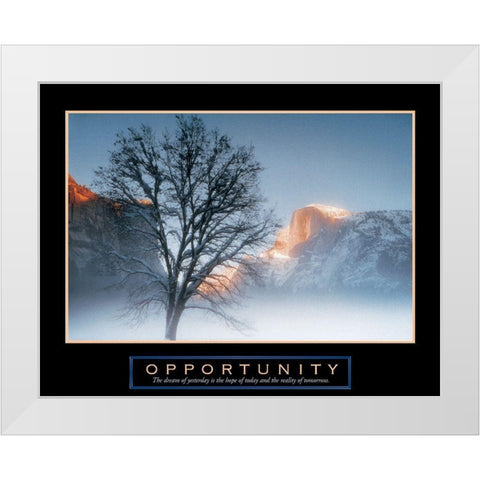 Tree - Opportunity White Modern Wood Framed Art Print by Unknown
