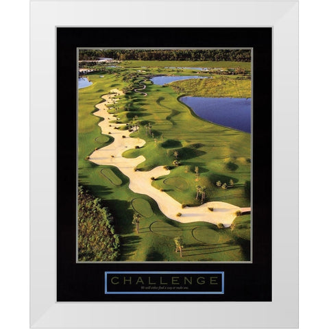 Challenge - Golf Trap White Modern Wood Framed Art Print by Unknown