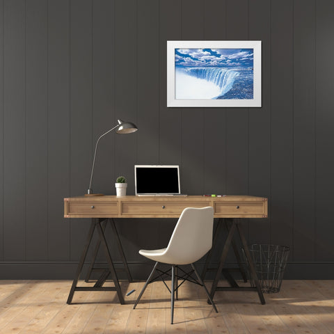 The Falls White Modern Wood Framed Art Print by Unknown