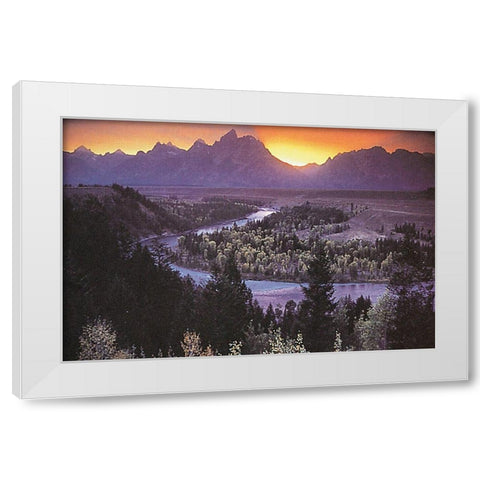 Lazy River White Modern Wood Framed Art Print by Unknown