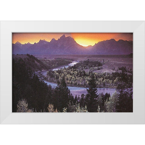 Lazy River White Modern Wood Framed Art Print by Unknown