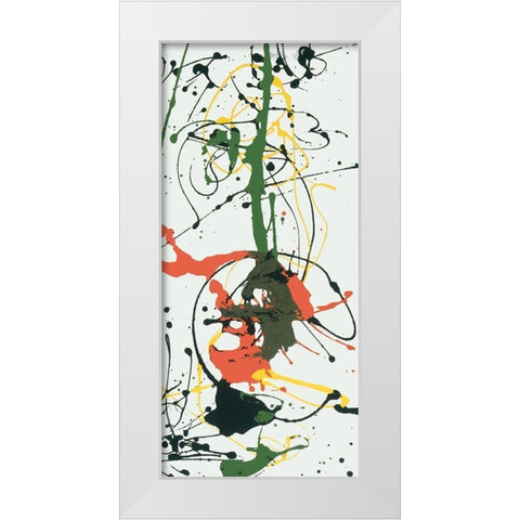 Splat White Modern Wood Framed Art Print by Unknown