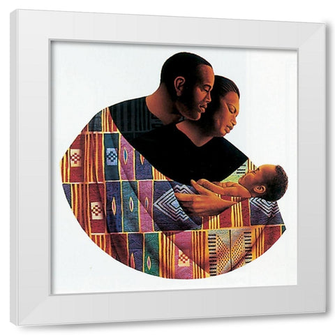 Family White Modern Wood Framed Art Print by Unknown