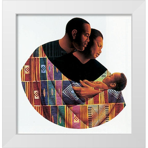Family White Modern Wood Framed Art Print by Unknown