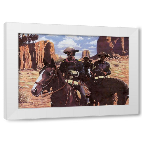 Buffalo Soldiers White Modern Wood Framed Art Print by Unknown