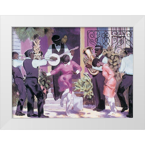 Dancin in the Street White Modern Wood Framed Art Print by Unknown