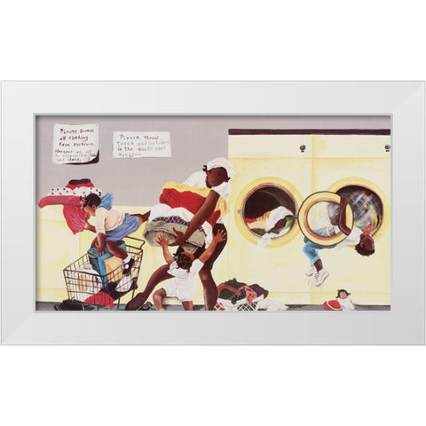 Laundry Day White Modern Wood Framed Art Print by Unknown