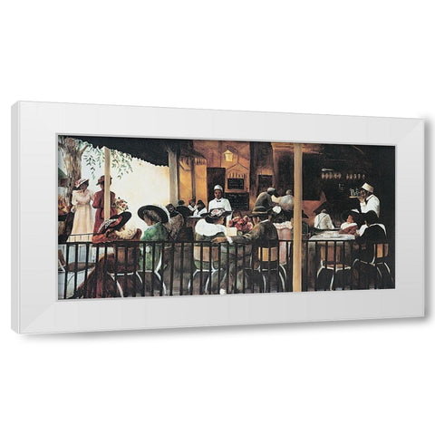 Cafe White Modern Wood Framed Art Print by Unknown
