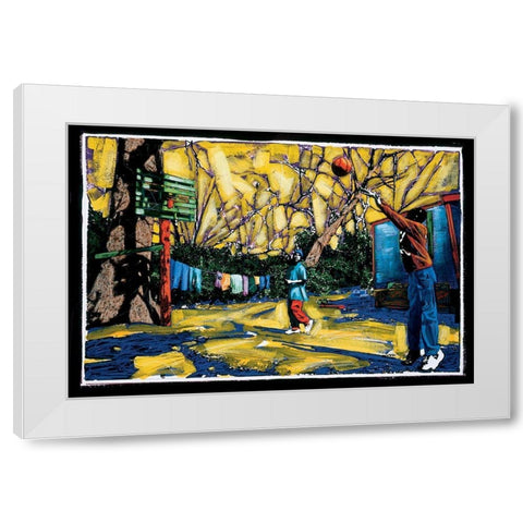 Hoops White Modern Wood Framed Art Print by Unknown