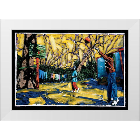 Hoops White Modern Wood Framed Art Print by Unknown