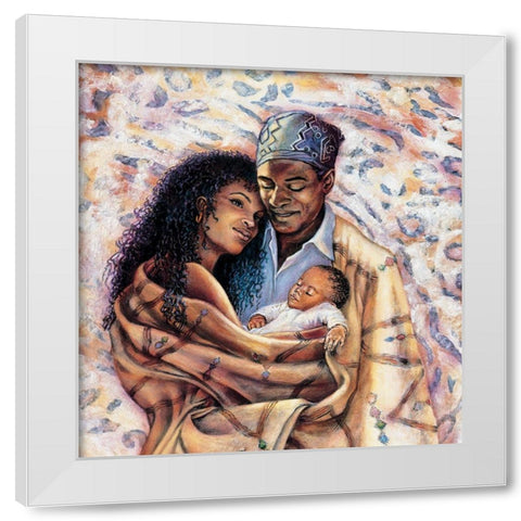 Threesome White Modern Wood Framed Art Print by Unknown