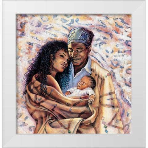 Threesome White Modern Wood Framed Art Print by Unknown