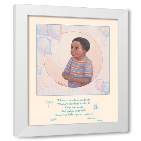 Little Boys White Modern Wood Framed Art Print by Unknown