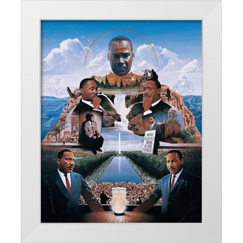 Freedom White Modern Wood Framed Art Print by Unknown