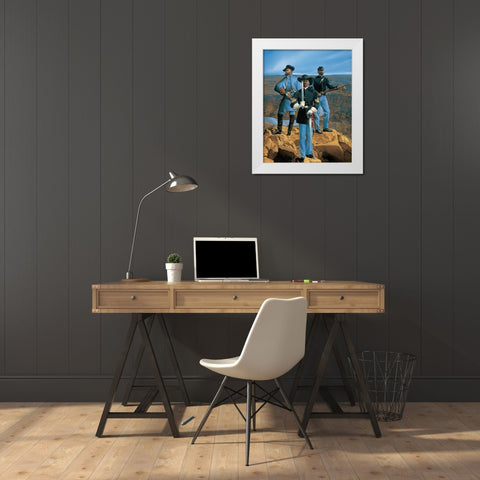 Buffalo Soldiers White Modern Wood Framed Art Print by Unknown