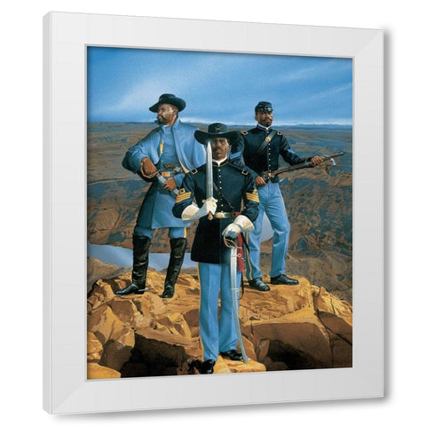 Buffalo Soldiers White Modern Wood Framed Art Print by Unknown