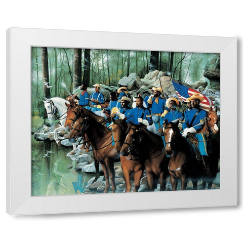 Cavalry White Modern Wood Framed Art Print by Unknown
