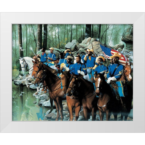 Cavalry White Modern Wood Framed Art Print by Unknown
