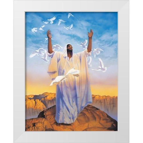 Praise the Lord White Modern Wood Framed Art Print by Unknown