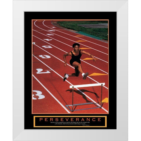 Perseverance - Track Hurdles White Modern Wood Framed Art Print by Unknown