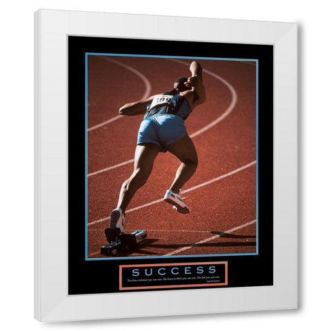 Success - Track White Modern Wood Framed Art Print by Unknown