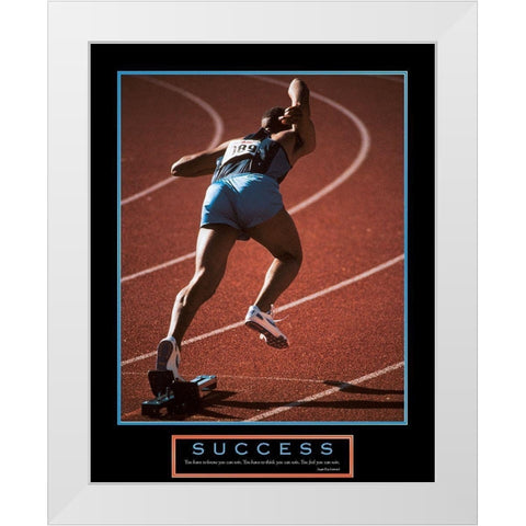Success - Track White Modern Wood Framed Art Print by Unknown