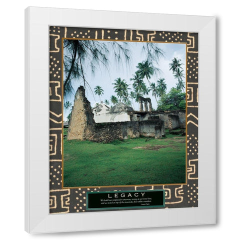 Legacy - Ancient Ruins White Modern Wood Framed Art Print by Unknown