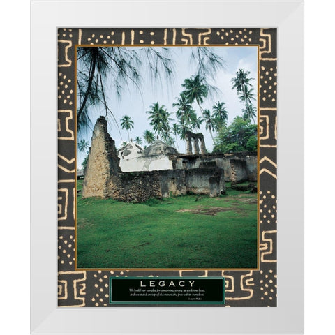 Legacy - Ancient Ruins White Modern Wood Framed Art Print by Unknown