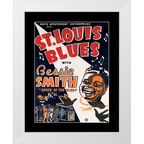 St Louis Blues White Modern Wood Framed Art Print by Unknown