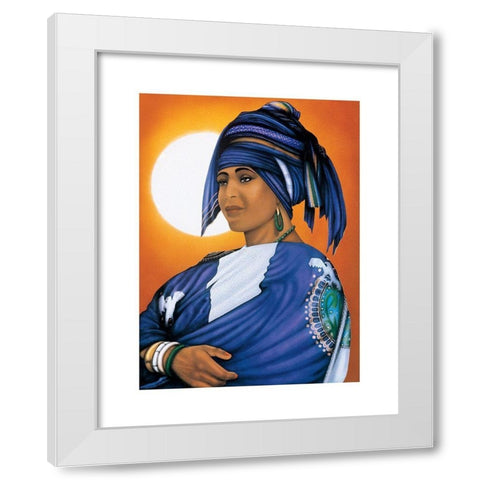 African Queen White Modern Wood Framed Art Print by Unknown