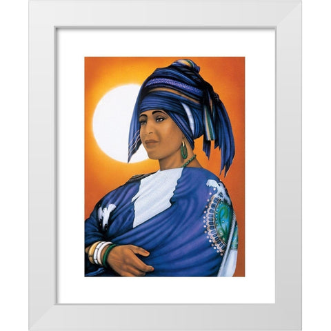 African Queen White Modern Wood Framed Art Print by Unknown