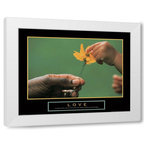 Love - Picking Petals White Modern Wood Framed Art Print by Unknown