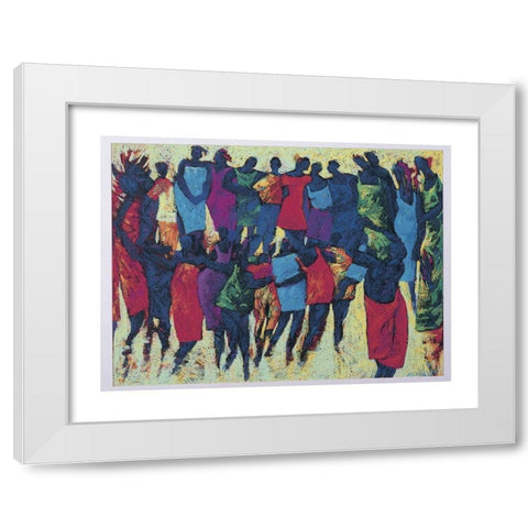 Circle Dance White Modern Wood Framed Art Print by Unknown